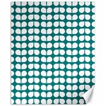 Teal And White Leaf Pattern Canvas 16  x 20   15.75 x19.29  Canvas - 1