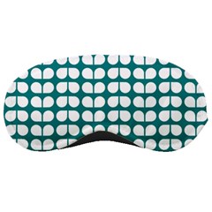 Teal And White Leaf Pattern Sleeping Masks by GardenOfOphir