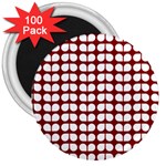 Red And White Leaf Pattern 3  Magnets (100 pack) Front