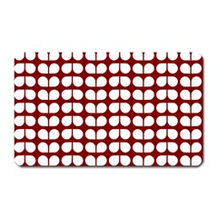 Red And White Leaf Pattern Magnet (rectangular) by GardenOfOphir