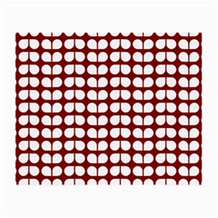 Red And White Leaf Pattern Small Glasses Cloth by GardenOfOphir