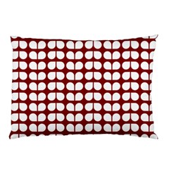 Red And White Leaf Pattern Pillow Cases (two Sides) by GardenOfOphir