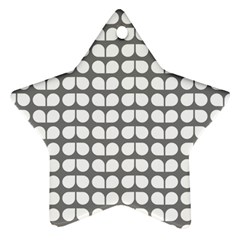 Gray And White Leaf Pattern Star Ornament (two Sides)  by GardenOfOphir