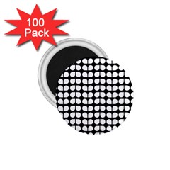 Black And White Leaf Pattern 1 75  Magnets (100 Pack)  by GardenOfOphir