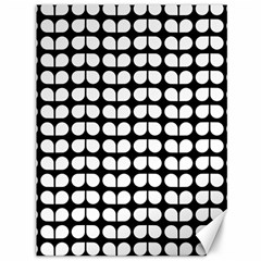 Black And White Leaf Pattern Canvas 36  X 48   by GardenOfOphir