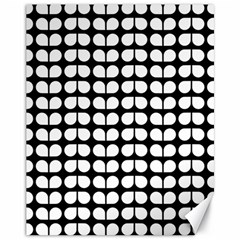 Black And White Leaf Pattern Canvas 11  X 14   by GardenOfOphir