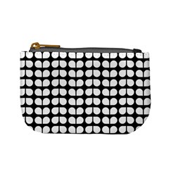 Black And White Leaf Pattern Mini Coin Purses by GardenOfOphir