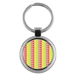 Colorful Leaf Pattern Key Chains (Round)  Front