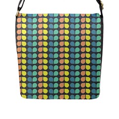 Colorful Leaf Pattern Flap Messenger Bag (l)  by GardenOfOphir