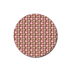 Cute Floral Pattern Rubber Coaster (round)  by GardenOfOphir