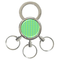Blue Lime Leaf Pattern 3-ring Key Chains by GardenOfOphir