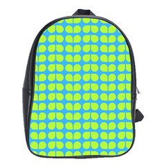 Blue Lime Leaf Pattern School Bags(large)  by GardenOfOphir
