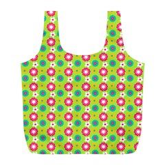 Cute Floral Pattern Full Print Recycle Bags (l)  by GardenOfOphir