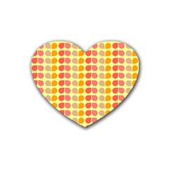 Colorful Leaf Pattern Heart Coaster (4 pack) 