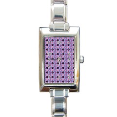 Cute Floral Pattern Rectangle Italian Charm Watches by GardenOfOphir