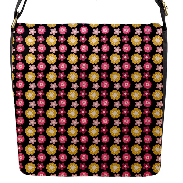 Cute Floral Pattern Flap Messenger Bag (S)