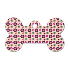 Cute Floral Pattern Dog Tag Bone (one Side) by GardenOfOphir