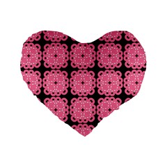 Cute Pretty Elegant Pattern Standard 16  Premium Heart Shape Cushions by GardenOfOphir