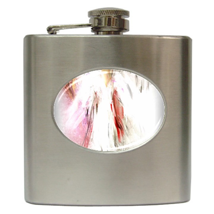 Abstract Angel in White Hip Flask (6 oz)