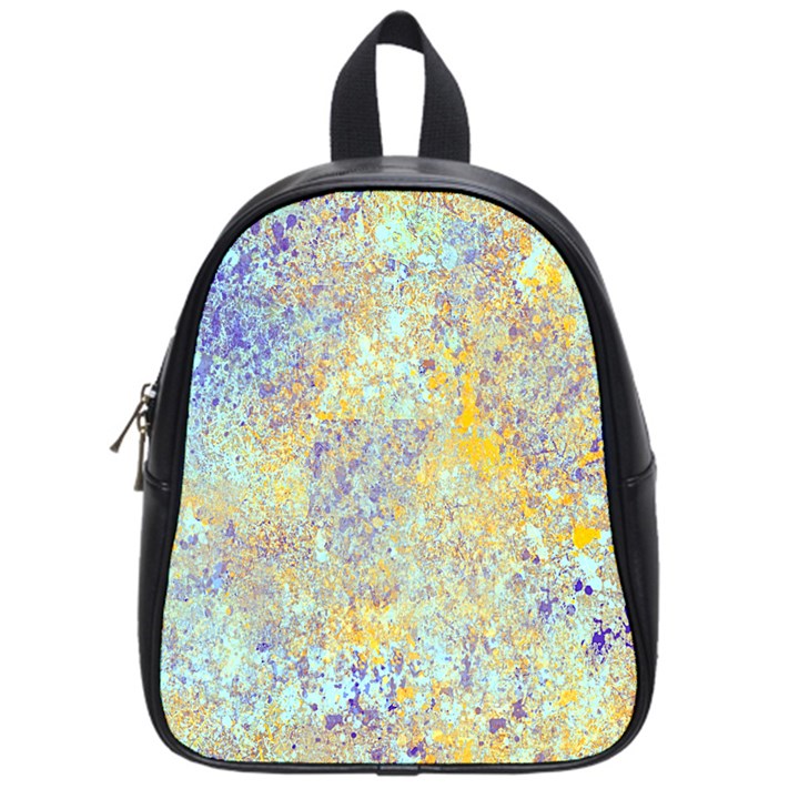 Abstract Earth Tones With Blue  School Bags (Small) 