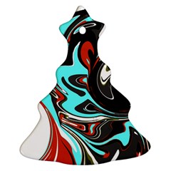 Abstract In Aqua, Orange, And Black Ornament (christmas Tree) by digitaldivadesigns