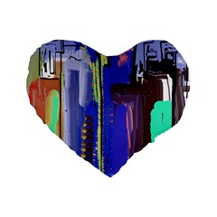 Abstract City Design Standard 16  Premium Heart Shape Cushions by digitaldivadesigns