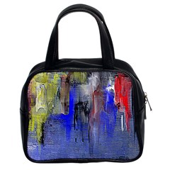 Hazy City Abstract Design Classic Handbags (2 Sides) by digitaldivadesigns