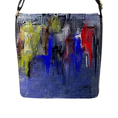 Hazy City Abstract Design Flap Messenger Bag (l)  by digitaldivadesigns