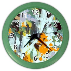 Abstract Country Garden Color Wall Clocks by digitaldivadesigns