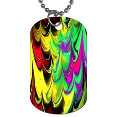 Fractal Marbled 14 Dog Tag (one Side)