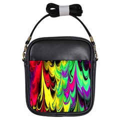 Fractal Marbled 14 Girls Sling Bags