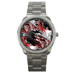 Fractal Marbled 8 Sport Metal Watches by ImpressiveMoments