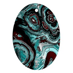 Fractal Marbled 05 Oval Ornament (Two Sides)