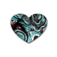 Fractal Marbled 05 Heart Coaster (4 pack) 