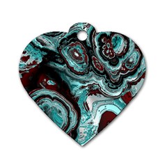 Fractal Marbled 05 Dog Tag Heart (One Side)