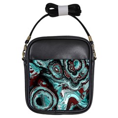 Fractal Marbled 05 Girls Sling Bags