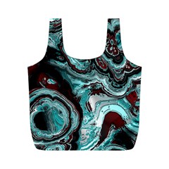 Fractal Marbled 05 Full Print Recycle Bags (M) 