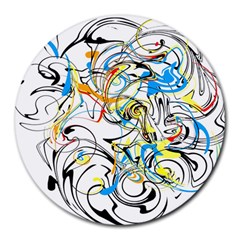 Abstract Fun Design Round Mousepads by digitaldivadesigns