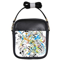 Abstract Fun Design Girls Sling Bags by digitaldivadesigns