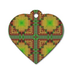 Tribal Shapes Pattern Dog Tag Heart (two Sides) by LalyLauraFLM