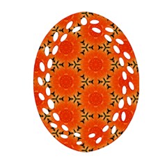 Cute Pretty Elegant Pattern Oval Filigree Ornament (2-side) 