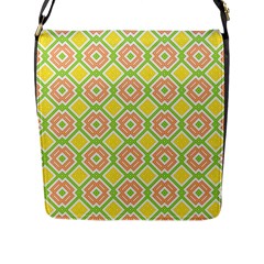 Cute Pretty Elegant Pattern Flap Messenger Bag (L) 