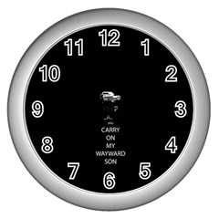 Keep Calm And Carry On My Wayward Son Wall Clocks (silver) 