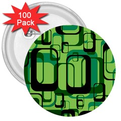 Retro Pattern 1971 Green 3  Buttons (100 pack) 