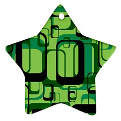 Retro Pattern 1971 Green Star Ornament (Two Sides) 