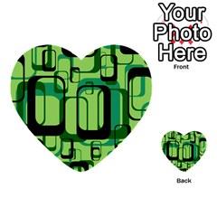 Retro Pattern 1971 Green Multi-purpose Cards (Heart) 