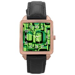 Retro Pattern 1971 Green Rose Gold Watches