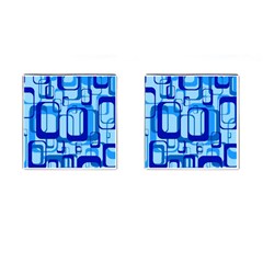 Retro Pattern 1971 Blue Cufflinks (Square)