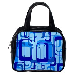 Retro Pattern 1971 Blue Classic Handbags (one Side) by ImpressiveMoments