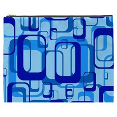 Retro Pattern 1971 Blue Cosmetic Bag (xxxl)  by ImpressiveMoments
